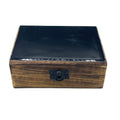 Medium Ceramic Glazed Wood Box - 15x10x6cm - Black product image