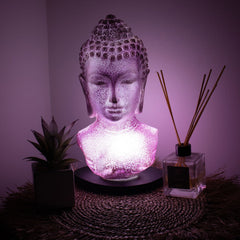 Buddha Bust Lamp Lavender Crackle - Oval Stand product image 2