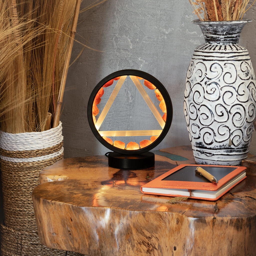 Gemstone Halo Lamp - Fire - Carnelian & Selenite – product view 7
