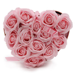 Soap Flower Gift Bouquet - 13 Pink Roses - Heart product image 6