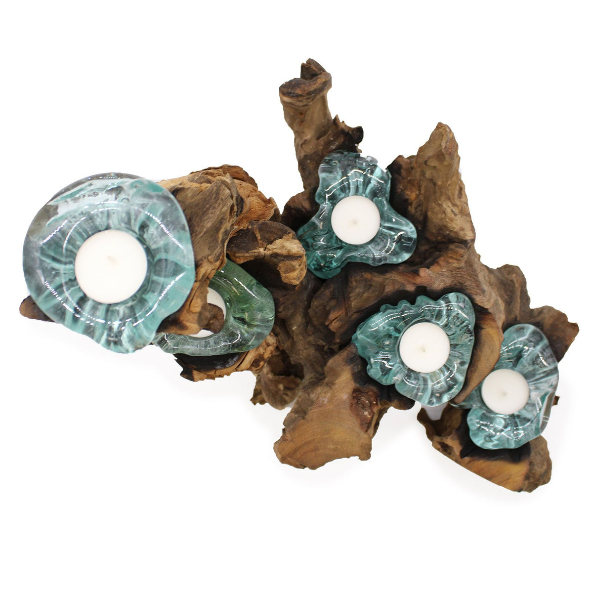 Molton Glass Five Candle Holder on Wood product image 11