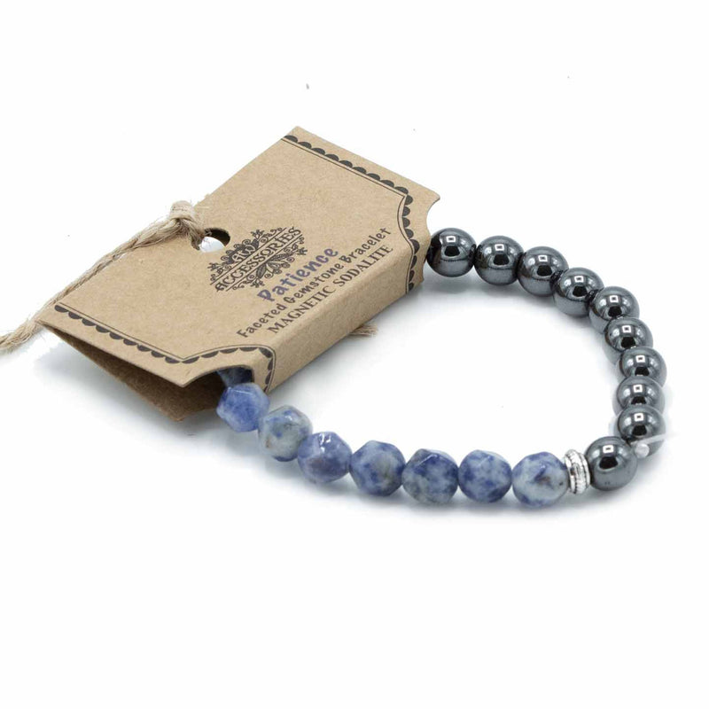 Faceted Gemstone Bracelet - Magnetic Sodalite product image