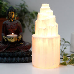 Natural Selenite Tower Lamp - 20 cm product image 3