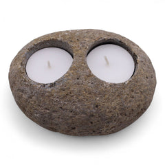 Natural Riverstone Candle Holder - Double Nightlight product image