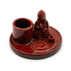 Multi Purpose Buddha Incense Plate - Ceramic Soft Red product image