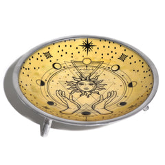 Triple Leg Enamelled Offering Plate - Hands & Sun product image