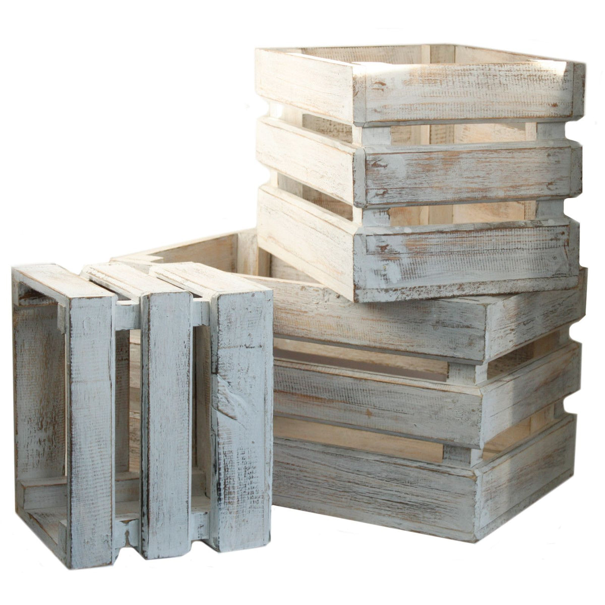 Wooden Storage Crates – Whitewash (Set of 3) product image 2