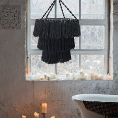 Macrame Soft Chandelier - Black product image 2