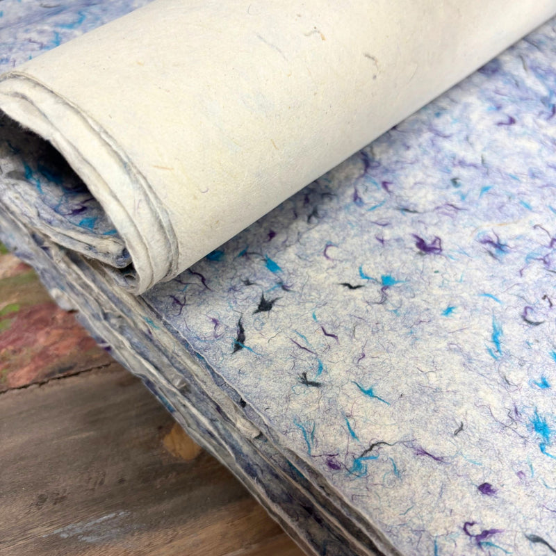 Lokta Craft & Wrapping Paper 51x76cm - Blue Cotton product image