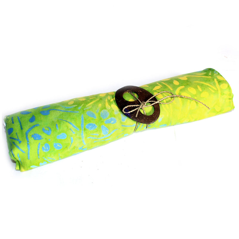 Bali Block Print Sarong - Pretty Petals - Green product image