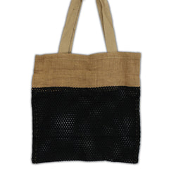 Pure Soft Jute and Cotton Mesh Bag - Black product image 4