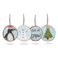 Let it Snow - Hand Painted Log Xmas Decor (set of 4) product image