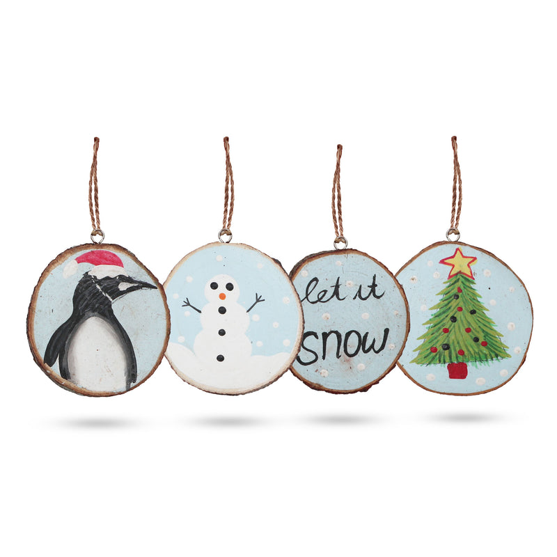 Let it Snow - Hand Painted Log Xmas Decor (set of 4) product image