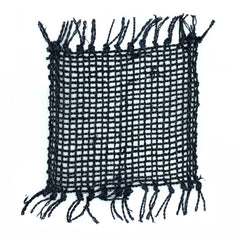 Set of 4 Seagrass Fringe Natural Coasters - Black product image 2