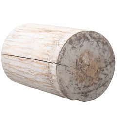 Tribal Stool / Table - Albasia - Whitewash product image