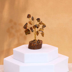 Mini Gemstone Tree On Wood Base - Tigereye (15 stones) product image