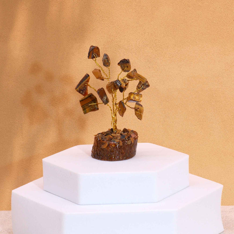 Mini Gemstone Tree On Wood Base - Tigereye (15 stones) product image