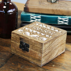 White Washed Wooden Box - 4x4 Slavic Design product image 4