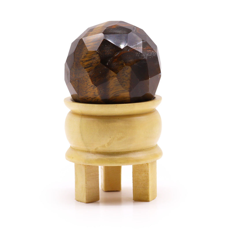 Gemstone Faceted Healing Ball & Stand - Tigereye product image