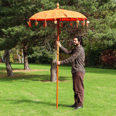Bali Patio Parasol - Cotton - Orange Decor - 1.5m product image