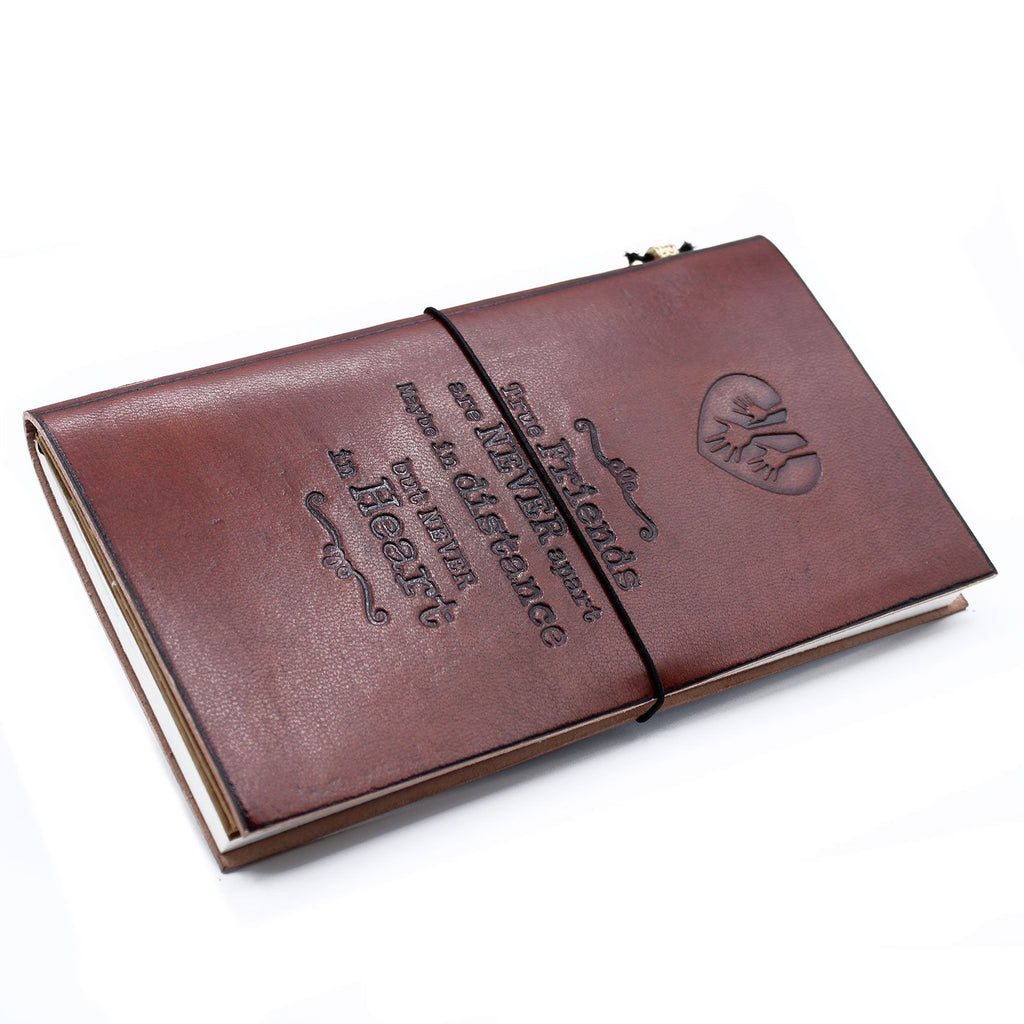 Handmade Leather Journal - True Friends - Brown (80 pages) product image
