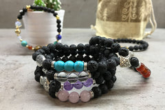 Lava Stone Bracelet - Buddha Rose Quartz product image 4