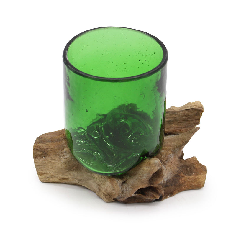 Recycled Beer Bottles - Beer Glass on Wood product image