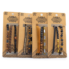 Mens Premium Bracelet Sets - Black & Tans (asst) product image 5