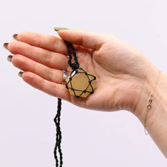 Laced Gemstone Hexagon Pendant - Yellow Quartz product image 3