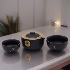 Money Cat Teapot Set - Two Cups - Travel Pack - Black product image 3