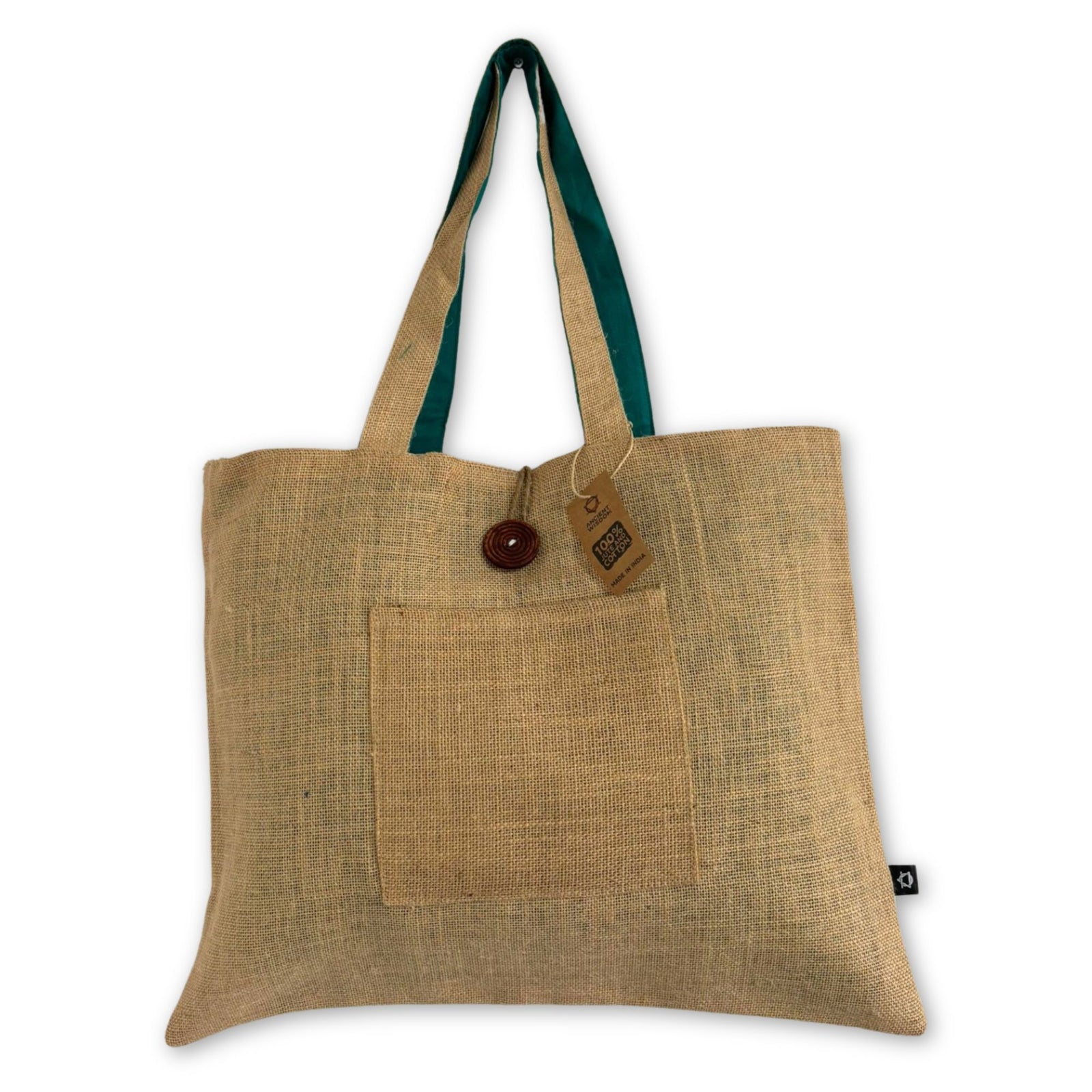 Jute & Cotton Reversible Big Bag - Teal product image