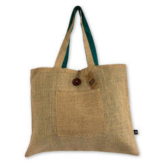 Jute & Cotton Reversible Big Bag - Teal product image