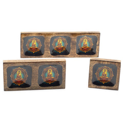 Lrg Enamelled Mango Tray Set - Buddha product image 4