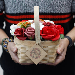 Large Orange Bouquet in Wicker Basket product image