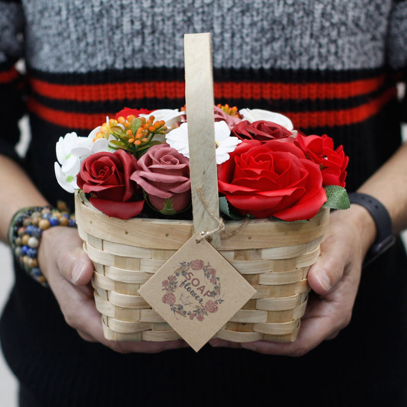 Large Pink Bouquet in Wicker Basket product image