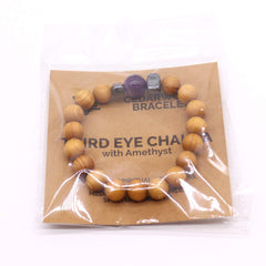 Cedarwood Third Eye Chakra Bangle with Amethyst product image 2