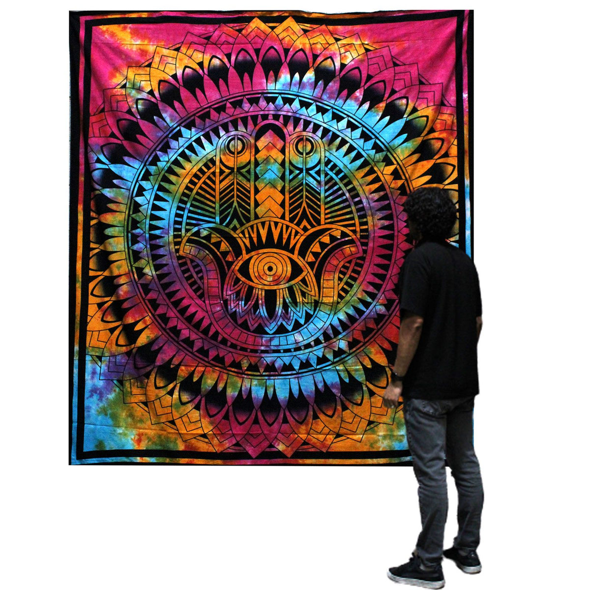 Double Cotton Bedspread + Wall Hanging - Hamsa product image 2