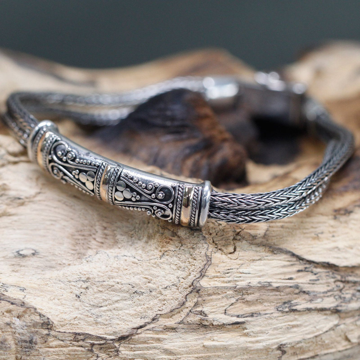 Silver & Gold Bracelet - Unisex Twin Chain product image 2