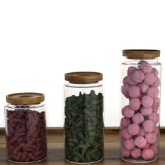Cottage Bamboo Glass Jar - 20cm product image 2