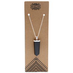 Gemstone Flat Pencil Pendant - Black Agate product image