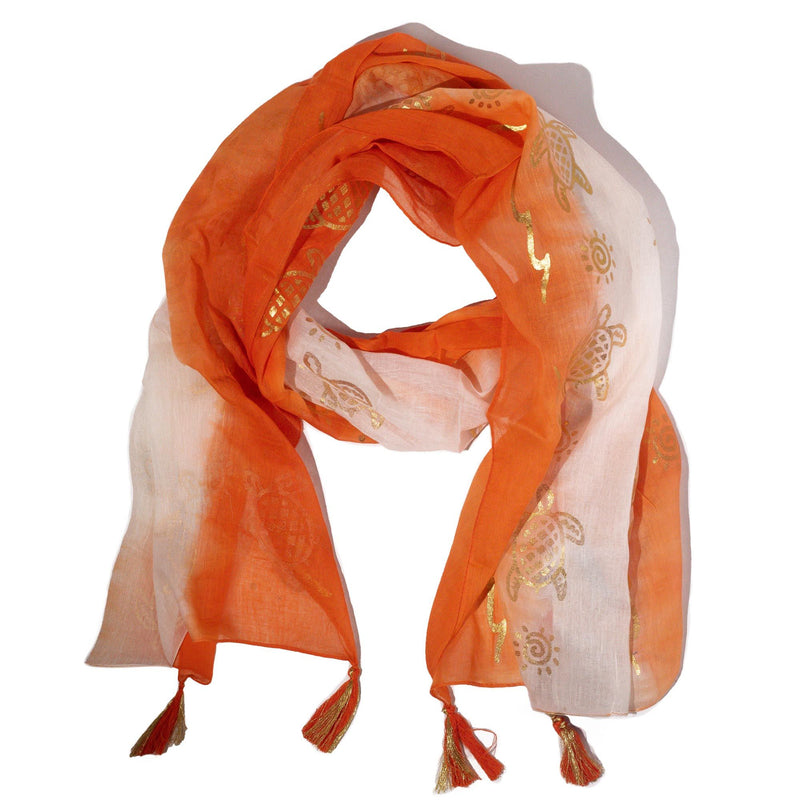 Nomad Sari Summer Turtle Print Scarf - Coral (180x50cm) product image