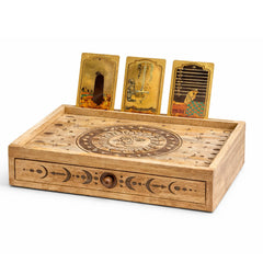 Sun Moon Carved Tarot Box with Drawer product image 3