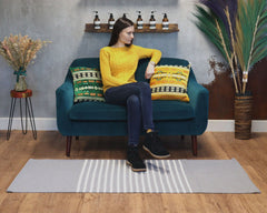 Indian Cotton Rug - 70x170cm - Grey product image 6