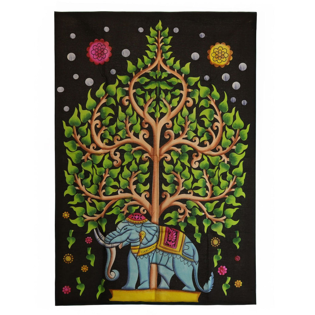 Cotton Wall Art (70x110cm) - Elephant & Tree of Life product image