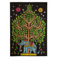 Cotton Wall Art (70x110cm) - Elephant & Tree of Life product image