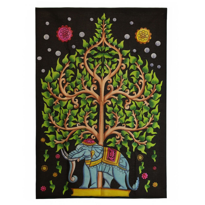Cotton Wall Art (70x110cm) - Elephant & Tree of Life product image