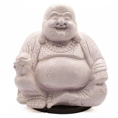 Laughing Buddha Lamp Lavender Crackle - Round Stand product image 2