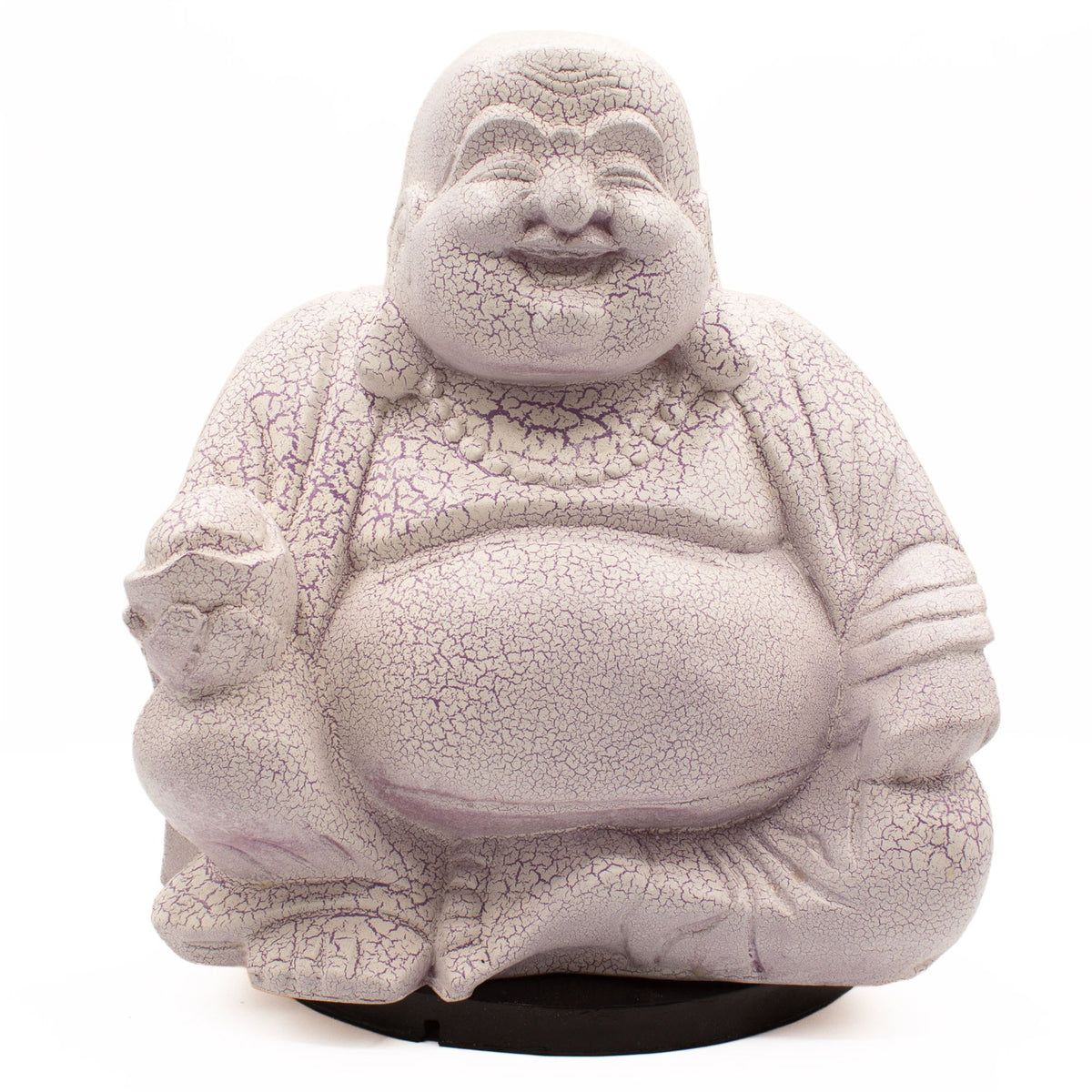 Laughing Buddha Lamp Lavender Crackle - Round Stand product image 2