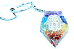 Orgonite Power Keyring - Gemstone Chakra Hamsa product image 3