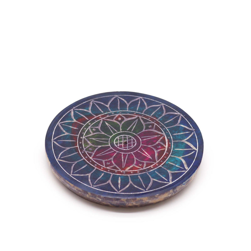 Soapstone Disc Incense Holder - Lotus in Lotus product image